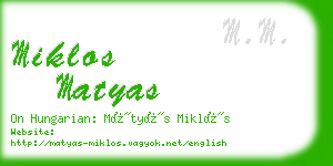 miklos matyas business card